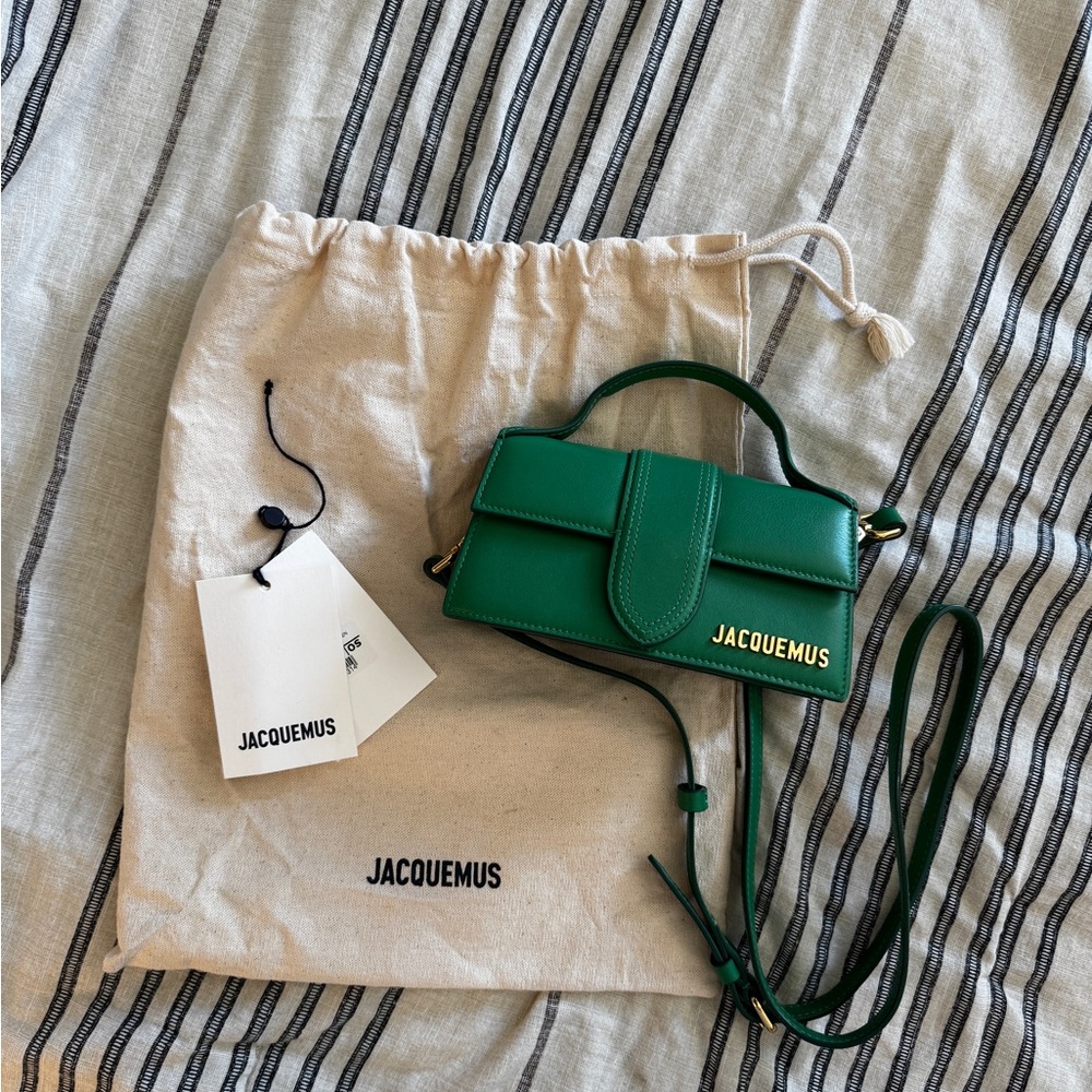 Jacquemus Bambino Green Leather Crossbody Bag